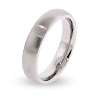 5mm Brushed Stainless Steel Wedding Band Size 7 (Sizes 5 6 7 8 9 10 11 12 Available)