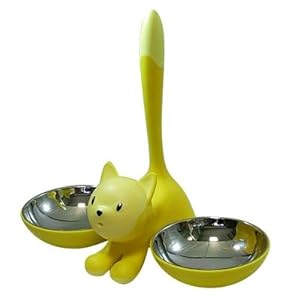 【クリックで詳細表示】A di ALESSI キャットボウル ＂Tigrito＂ イエロー AMMI09 Y