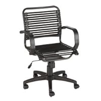 Flat Bungee Office Chair w/ Arms Black