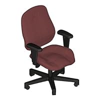 Mid-Back Pneumatic Chair, 30-1/2x31-1/2x42, Burgundy
