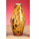 Brown Speckled Gold Cone Shaped Vase 12in Ht.