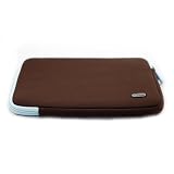Toshiba Mini NB205 10.1 CaseCrown Fashion Netbook Neoprene Sleeve Case (Brown with Blue)