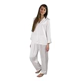 White Silk Pajamas Women's Sleepwear - Available in Natural White or Barely Pink - The Ultimate in Luxury Pajamas (Morning Dew) - A Gift Like No Other for Women