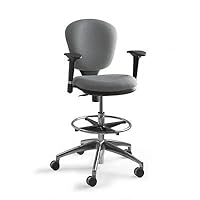~:~ SAFCO PRODUCTS ~:~ Metro Extended Height Swivel/Tilt Chair, 22-33in Seat Height, Gray/Fabric