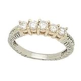 Two-tone Antique Five Diamonds Band