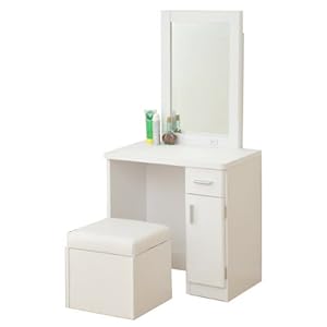 【クリックで詳細表示】山善(YAMAZEN) ドレッサー(スツール付) FED-1260(WH)