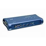 TRENDnet 2-Port USB KVM Switch Kit with Audio (Includes 2x KVM Cables) TK-209K (Blue)
