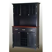 Buffet with 2-Door Hutch - Black/ Cherry