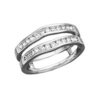 14K White Gold 3/8 ct. Diamond Ring Guard