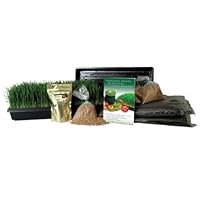 Organic Wheatgrass Growing Kit - Grow and Juice Wheat Grass: Trays, Seed, Soil, Instructions and More