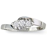 1/10ct Three-Stone Diamond Promise Ring in Sterling Silver (sizes 4 - 9)