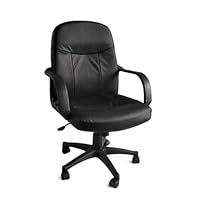 Bowen Leather Executive Office Chair w/ Black Base and Gas Lift and Tilt w/ Lumbar Support