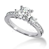14K White Gold Round Cut Diamond Promise Engagement Ring (1.15ct.tw, HI Color, SI2-3 Clarity)