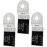 Oshlun MMA-0103 1-1/3-Inch Universal Bi-Metal Oscillating Tool Blade 3 pack with Uni-Fit Arbor