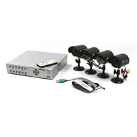 Astak DVR Security Surveillance System with 250 GB Hard Drive and 4 Weatherproof Cameras with Night Vision