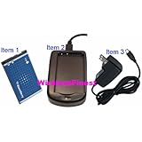 New Original Oem Rim Blackberry Battery C-s2 Cs2 1000mah Replacement for Blackberry Curve 8300 8320 8310 8330 8700c + External Battery Desktop Charger Cradle + Home Wall Ac Power Adapter Charger for External Desktop Charger