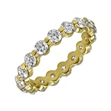 14k White or Yellow Gold Shared Prong Diamond Eternity Band (2 cttw, H-I Color, SI2 Clarity)