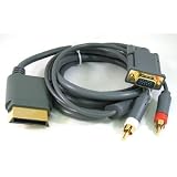 Gold Plated 6ft Premium VGA Cable w/ Digital Optical Audio Port for Microsoft Xbox 360 to TV equipment For PC HDTV