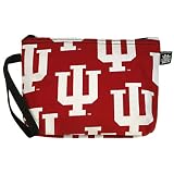 Indiana University Makeup Pouch-Travel Clutch - Coin Purse Wristlet IU Logo Make up Cosmetic Beauty Bag Best Unique Small Gifts for Women Woman Ladies Girls or College Students