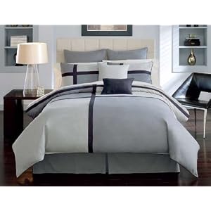 Pieced Microsuede 8PC comforter duvet Cover set California King