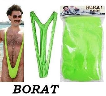 Borat Mankini Green Thong Swimsuit Costume