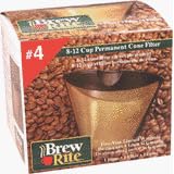 Permanent #4 Cone Replacement Gold Coffee Filter 8 / 10 / 12 Cup Fits Braun / Cuisinart / Mr Coffee (Universal)
