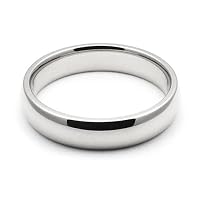 14K White Gold Men's and Women's Wedding Bands 4mm comfort-fit, 8.5