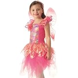 Kids Rose Fairy Pink Fairy Costume Dress and Wings