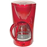 Kalorik CM-17408 900-Watt 10-Cup Coffeemaker with Glass Carafe, Red