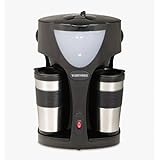 Toastess TFC-42T Silhouette 800-Watt Twin Coffeemaker with 2 Thermal Travel Mugs