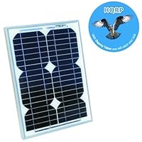 HQRP 12W (Size of 10 Watt / 10W) Mono-crystalline Solar Panel 12 Watt 12 Volt in Anodized Aluminum Frame plus HQRP Coaster