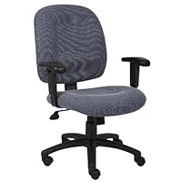Mid-Back Ergonomic Task Chair with Tilt Tension Control Fabric and Color: Sky Blue Chenille