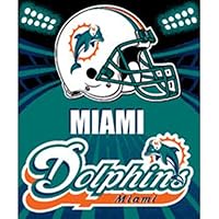 Miami Dolphins Light Weight Fleece NFL Blanket (Shadow Series) (50x60)