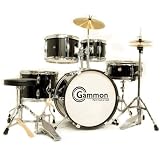 drum sets New 5 Piece Junior Kids Drum Set with Cymbals Stands Stool Black Child Size drum sets