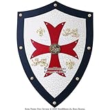 Knight Templar Royal Crusader Shield Red Cross w/ Grid