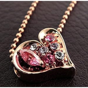【クリックで詳細表示】Ven Dome スワロフスキー ピンキーハートネックレス F1050061