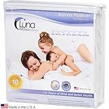 Luna Premium Hypoallergenic Waterproof Mattress Protector - Twin Size - Made In The USA