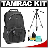 Tamrac 3375 Aero Speed Pack 75 Photo Digital SLR Camera Backpack (Black) + Tripod + Accessory Kit for Canon Rebel T3, T3i, T1i, T2i, EOS 60D, 50D, 5D, 7D, Nikon D3000, D3100, D5000, D7000, D300s, Olympus Evolt E-5, E-30, E-620 and Sony Alpha A560, A580, A33, A55