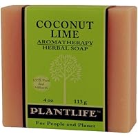 Coconut Lime 100% Pure and Natural Aromatherapy Herbal Soap- 4 oz (113g)