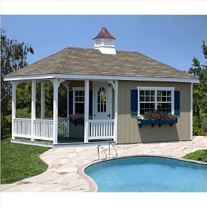 Pool house with porch