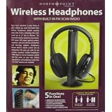5-in-1 Hi-Fi Wireless Headphones for HDTV, TV, VCD, PC, MP3, MP4, CD, DVD w/FM Radio