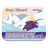 Ricochet Sours, Grape Blizzard, 100-Count Mints (Pack of 6)