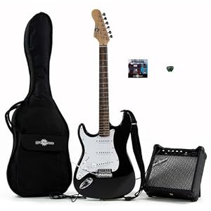 Electric-st Left Hand Guitar + Amp Pack Black