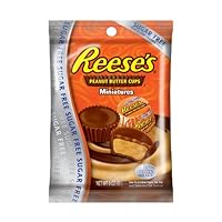 Reese's Sugar Free Peanut Butter Chocolate Miniatures, 3-Ounce Bags (Pack of 12)