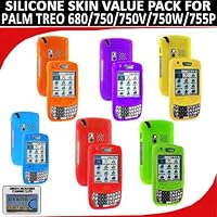 Silicone Skin 6 pc. Value Pack for your Palm Treo 680 (Red, Orange, Green, Blue, Yellow, Purple) Bonus DBRoth Microfiber Cleaning Cloth Included