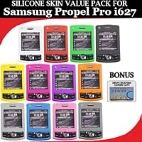 Silicone Skin 12 pc. Value Pack for your Samsung Propel Pro i627 (Black, White, Clear, Smoke, Blue, Green. Red, Yellow, Orange, Purple, Light Pink, Hot Pink) Bonus DBRoth Microfiber Cleaning Cloth Included